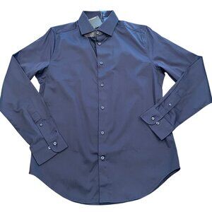 NWT Dstrct & Row Men's Sz M Slim Fit Dress Shirt Navy Blue Stretch Stitch Fix